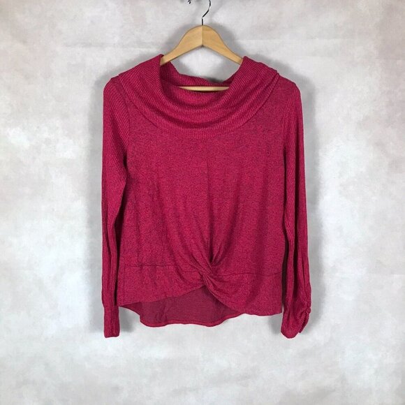 BCX Twist Front Soft Red Cowl Neck Sweater Juniors NEW Size Large - Picture 5 of 8